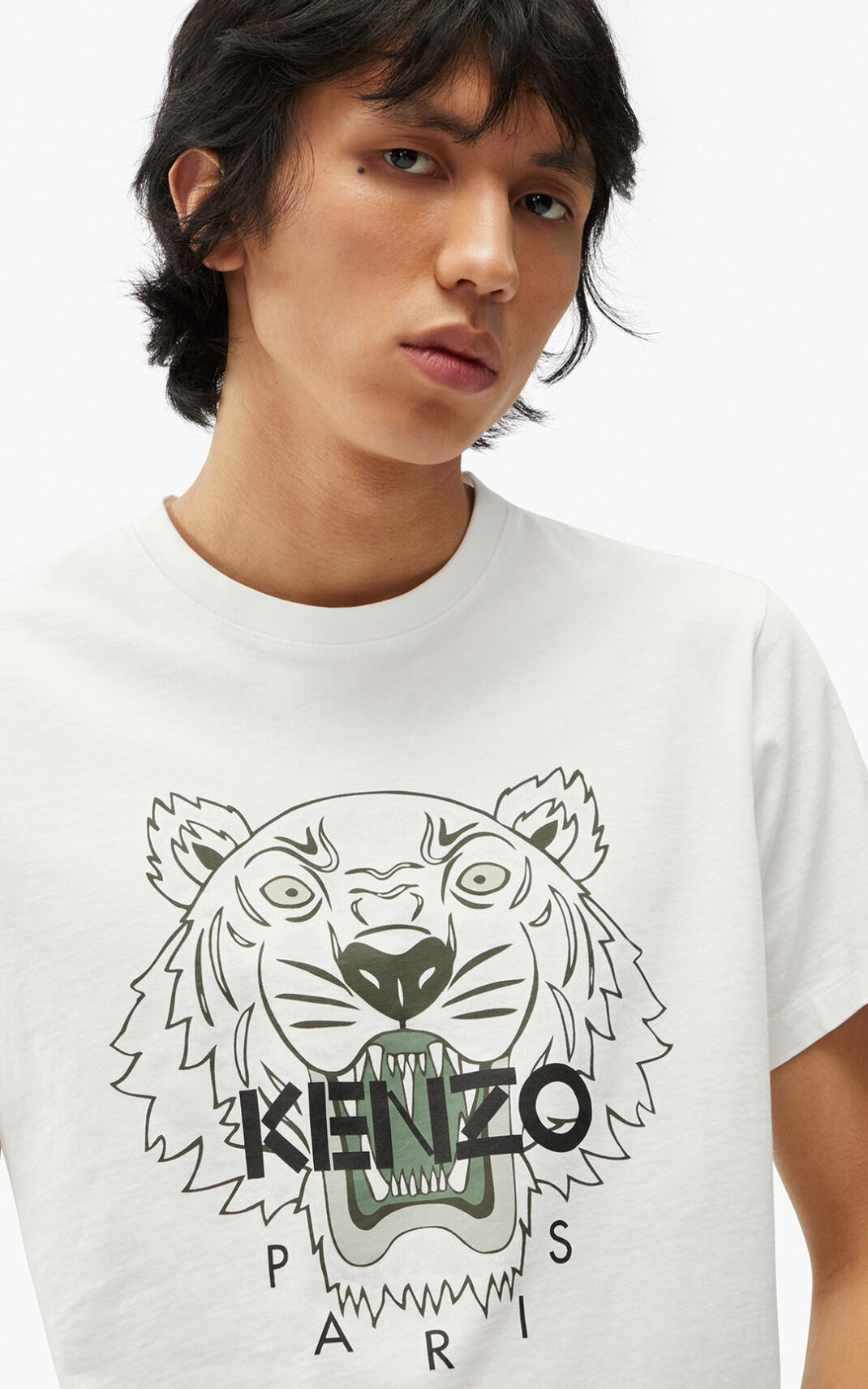 Kenzo 虎 Tシャツ メンズ 白 - SUZOIP254